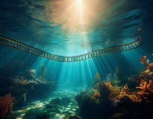 underwater filmstrip cinematic light memories nostalgic background