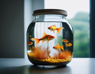 goldfish in a glass