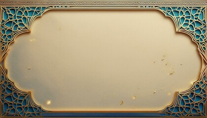 ornate frame textured paper background islamic design invitation template