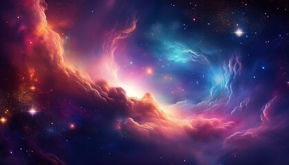 Obraz premium colorful space galaxy cloud nebula stary night cosmos universe science astronomy supernova background wallpaper