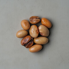 Obraz premium Pile of assorted nuts displayed in a minimalist digital art style emphasizing natural ingredients and healthy snacking