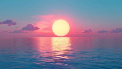 Serene Sunset Over Calm Ocean
