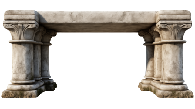 Ancient Stone Bench Roman Column Architecture