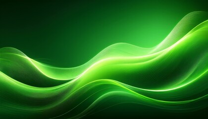 flowing green energy waves abstract esg background sustainable business concept
