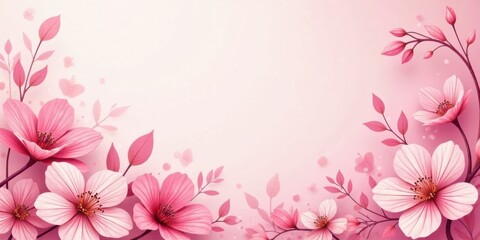 Delicate Pink Blossom Frame A Soft and Elegant Floral Design for Invitations, Greetings, and Announcements