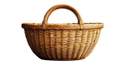 Obraz premium Handwoven wicker basket isolated on white background