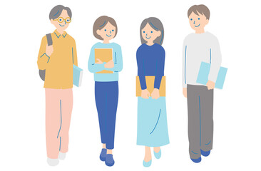 キャンパスライフを楽しむ男女の大学生