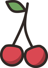 Cartoon Style Fruit Icons