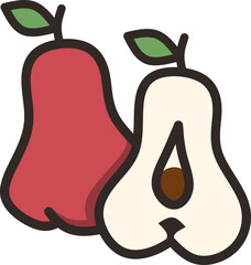 Cartoon Style Fruit Icons