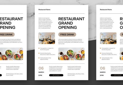 Beige And Black Restaurant Flyer