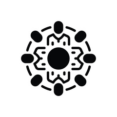 Black solid icon for collaborate