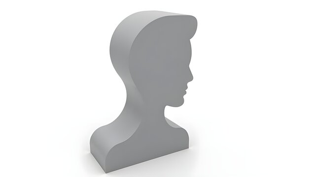 3D follow button icon with a person silhouette for social media and user engagement