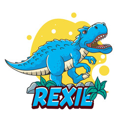 Vector Illustration of Tiny T-Rex with Cute Illustration Available for Tshirt Design