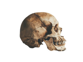 A Study of Mortality: Human Skull in Profile