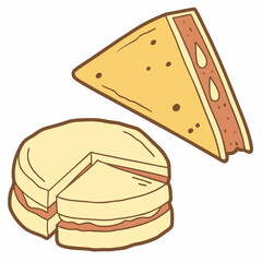 pancakes with cheese vector illustration triangle tortilla chip food 