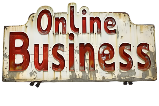 Online Business Text Effect Isolated on Transparent Background