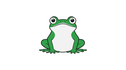 cute green frog vector illustration