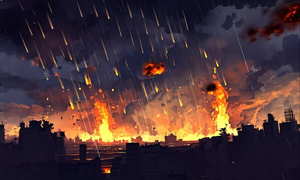 Biblical story, Sulfur Rain and Fire Fell from Heaven over The Cities of Sodom and Gomorrah