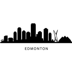 Fototapeta premium Edmonton Skyline Silhouette - Vector Illustration