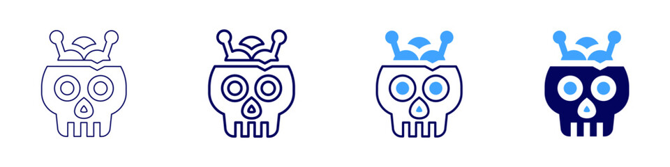 Vampire fangs​ icon in 4 different styles. Thin Line, Line, Bold Line, Duotone. Duotone style. Editable stroke