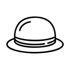 Fototapeta premium Bowler hat icon in minimalist style on transparent background 