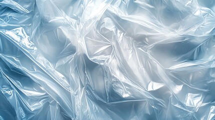 Obraz premium Crumpled Plastic Wrap Texture Background in Blue Tones