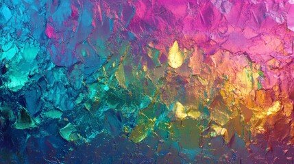 Iridescent foil shards. Colorful metallic texture