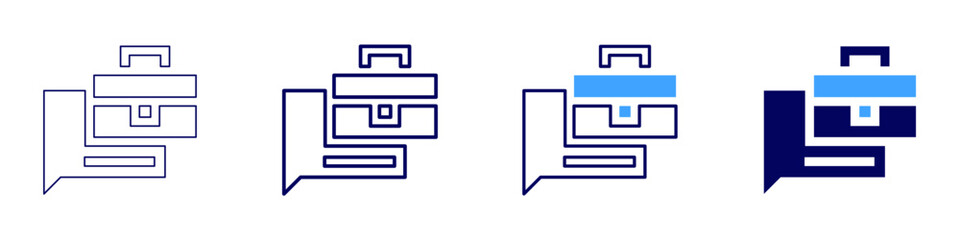 Job description icon in 4 different styles. Thin Line, Line, Bold Line, Duotone. Duotone style. Editable stroke