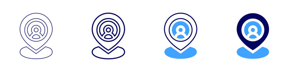 Job promotion​ icon in 4 different styles. Thin Line, Line, Bold Line, Duotone. Duotone style. Editable stroke