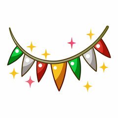 Obraz premium festive garland with shimmering metallic accents