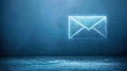 A blue envelope with a white line symbolizing the impact of email marketing and digital communication strategies
