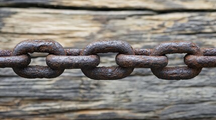 Obraz premium A chain with a wooden background depicting the strength and reliability of website authority in digital marketing