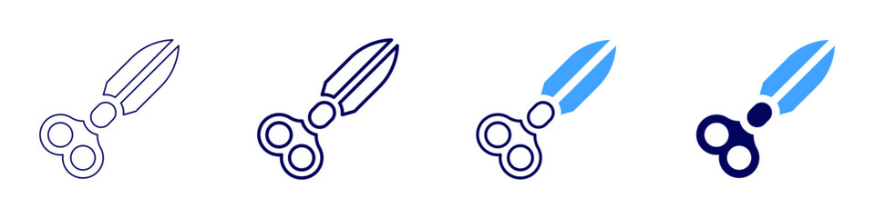 Scissors sharpener icon in 4 different styles. Thin Line, Line, Bold Line, Duotone. Duotone style. Editable stroke