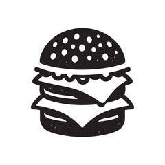 burger vector silhouette clip art logo design