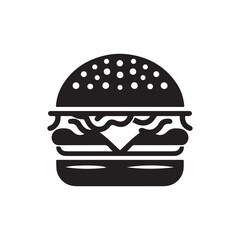 burger vector silhouette clip art logo design