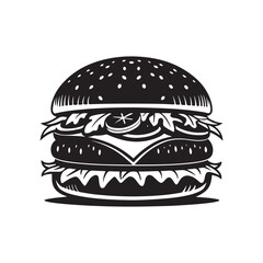 burger vector silhouette clip art logo design