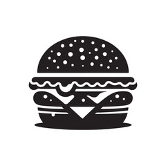 burger vector silhouette clip art logo design