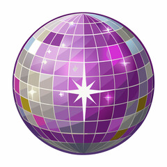 shiny disco ball reflecting dazzling lights