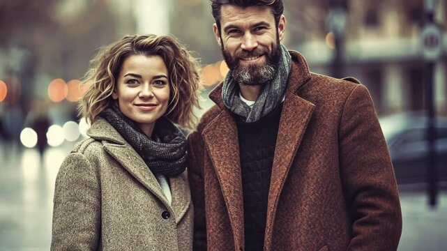Paar genie&szlig;t die frische Winterluft gemeinsam