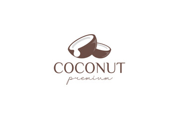 Coconut logo icon illustration, simple logo for branding