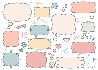 吹き出しと記号の素材イラスト