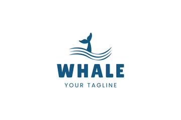 Whale logo icon illustration, simple logo for branding