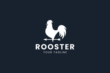 Rooster logo icon illustration, simple logo for branding