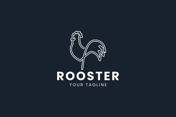 Obraz premium Rooster logo icon illustration, simple logo for branding