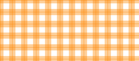 Orange and white plaid fabric texture background