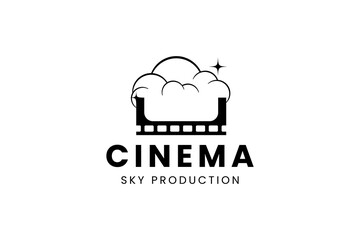 Cinema logo icon illustration, simple logo for branding
