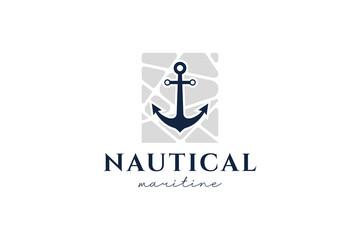 Nautical logo icon illustration, simple logo for branding