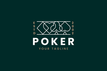 Poker logo icon illustration, simple logo for branding