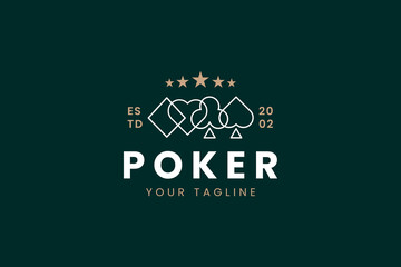 Poker logo icon illustration, simple logo for branding