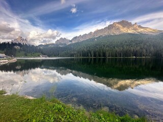mountain lake in the morning
